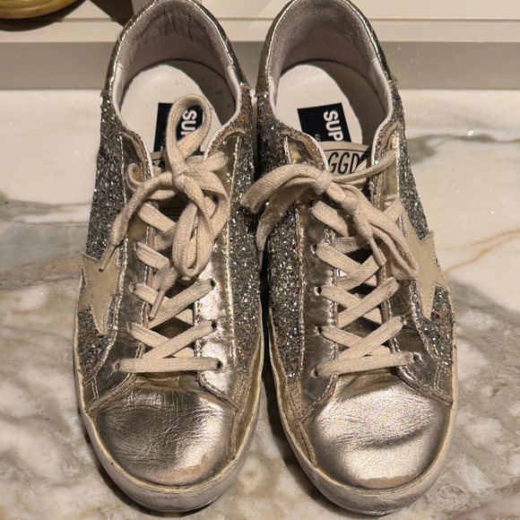 Golden Goose Gold Glitter Sneakers - Picture 1 of 5